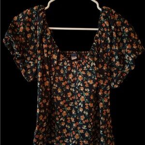 Old Navy Black Floral Blouse